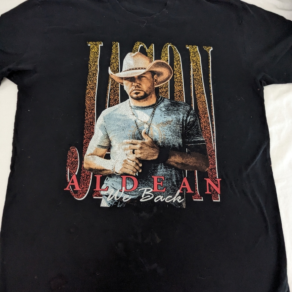 Jason Aldean 06 2020 WE BACK Concert Tee with Tour Cities on Back Medium
